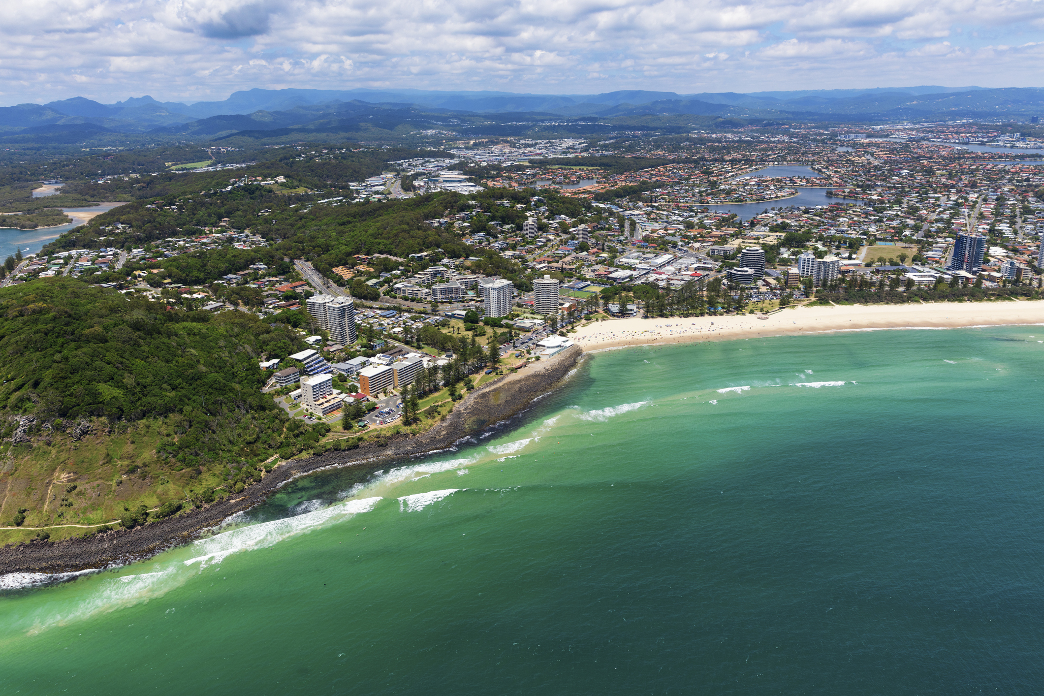 Sunny view of Burleigh Heads on the Gold Coast